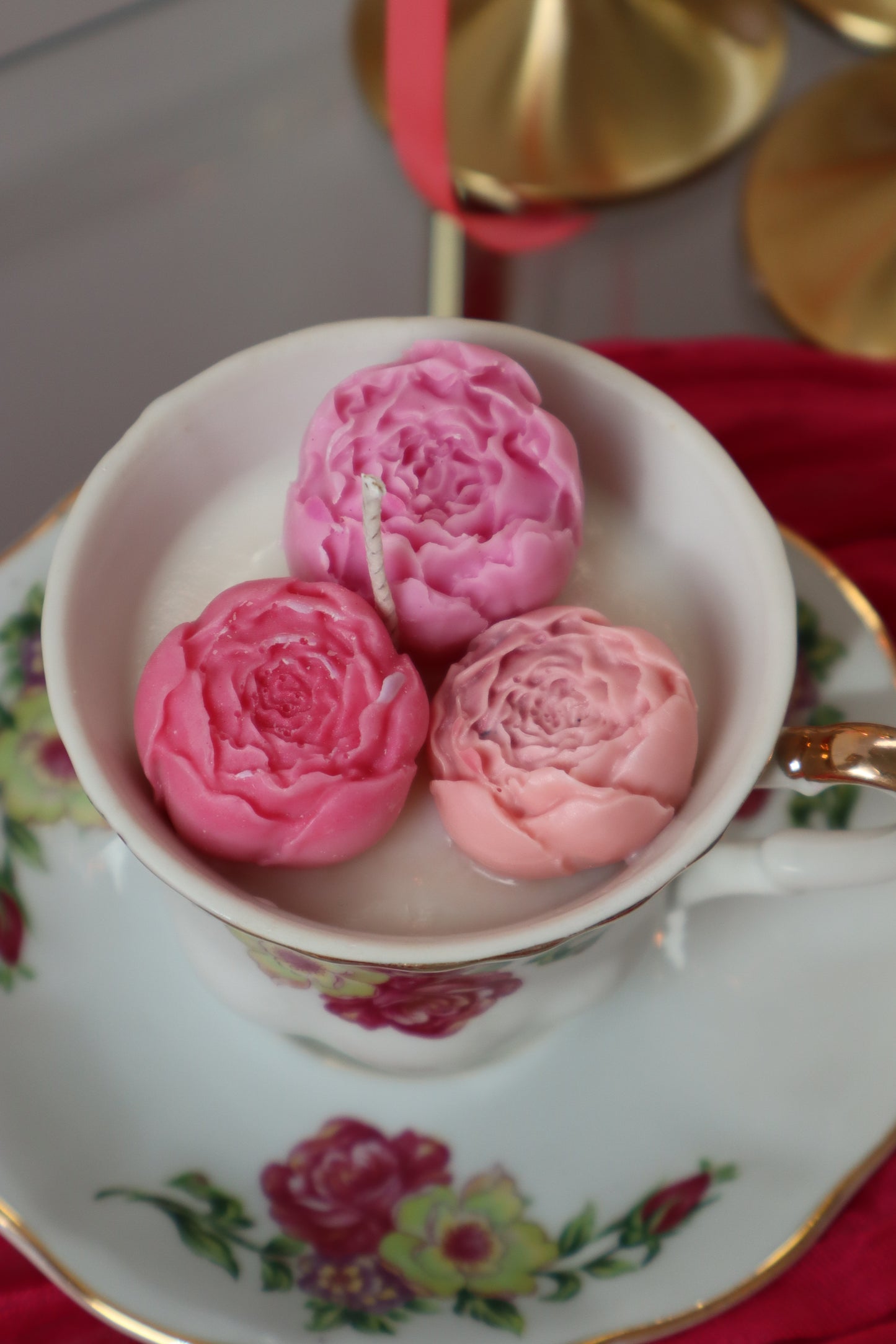 Vintage Flower Kaars